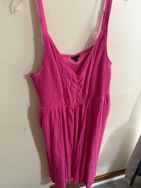 Torrid Size 3x Hot Pink Sleeveless Smocked Sundress